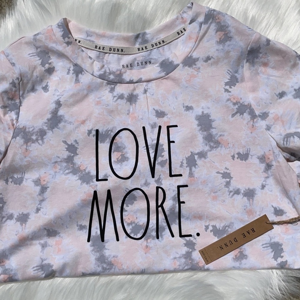 Rae Dunn LOVE MORE Tie-Dye T-Shirt Small NWT